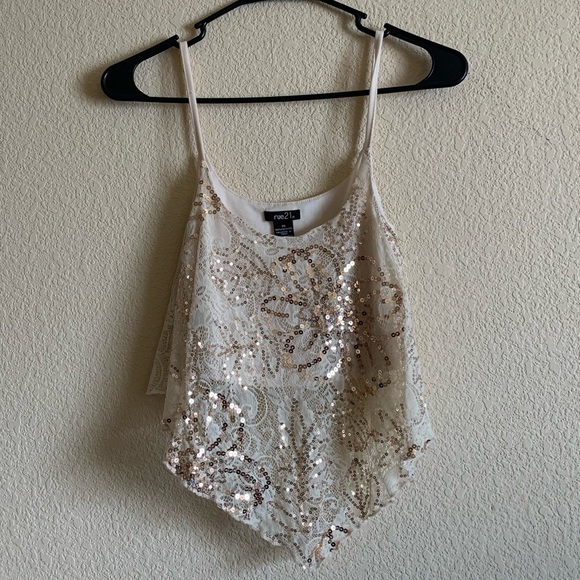 Sequin Lace crop top - Picture 1 of 3